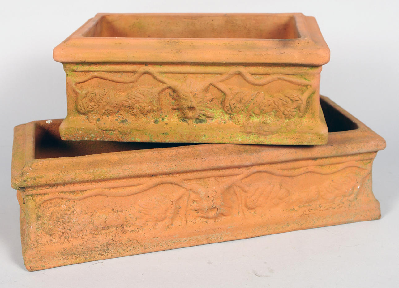 TRÄDGÅRDSKRUKOR, 2 stycken, keramik.