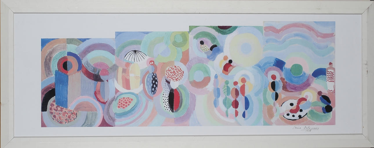 AFFISCH. Komposition Signerad i trycket Sonia Delaunay och daterad 1937.