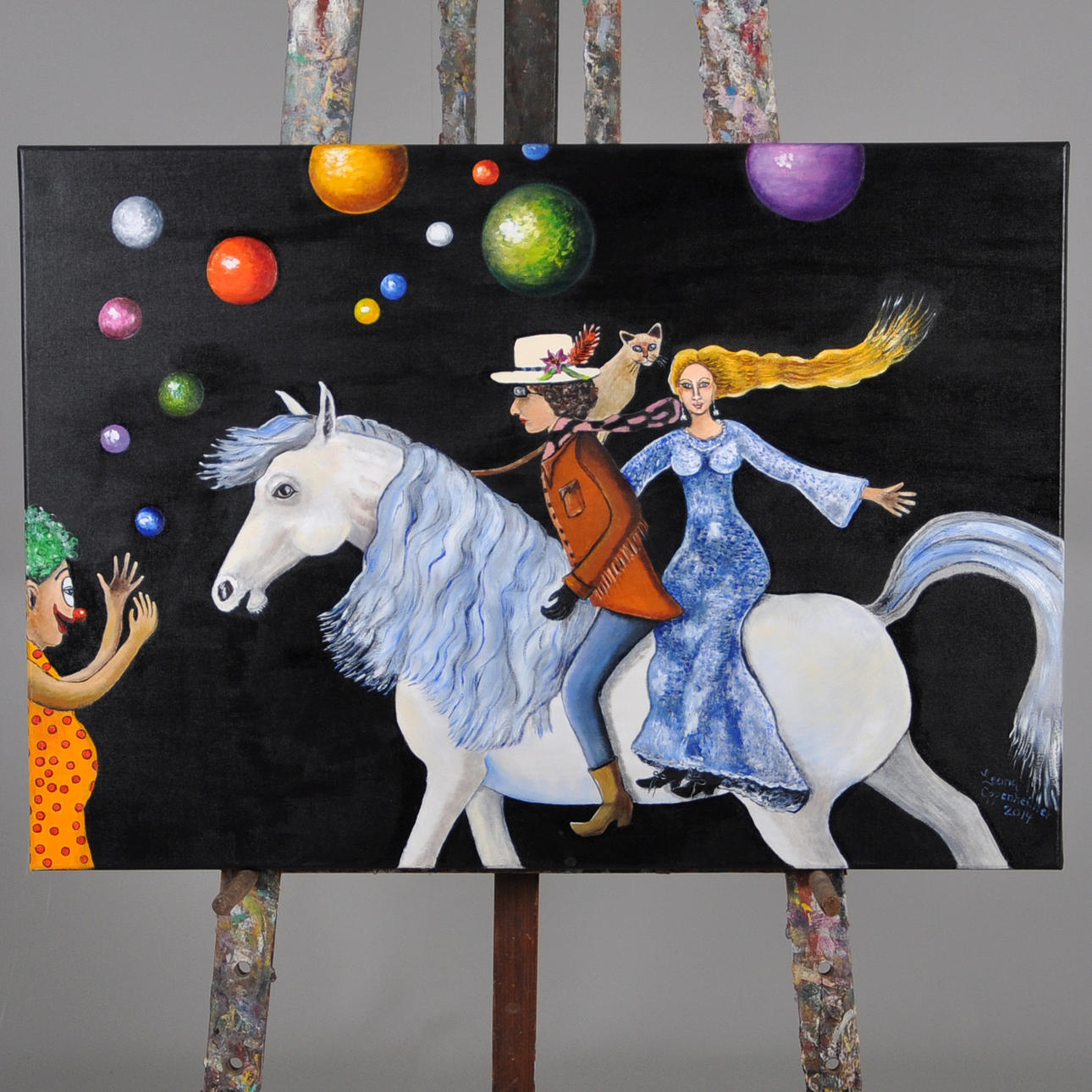 LEONA OPPENHEIMER. ÖL AUF LEINWAND, WIE EIN ROLLENDER STEIN.