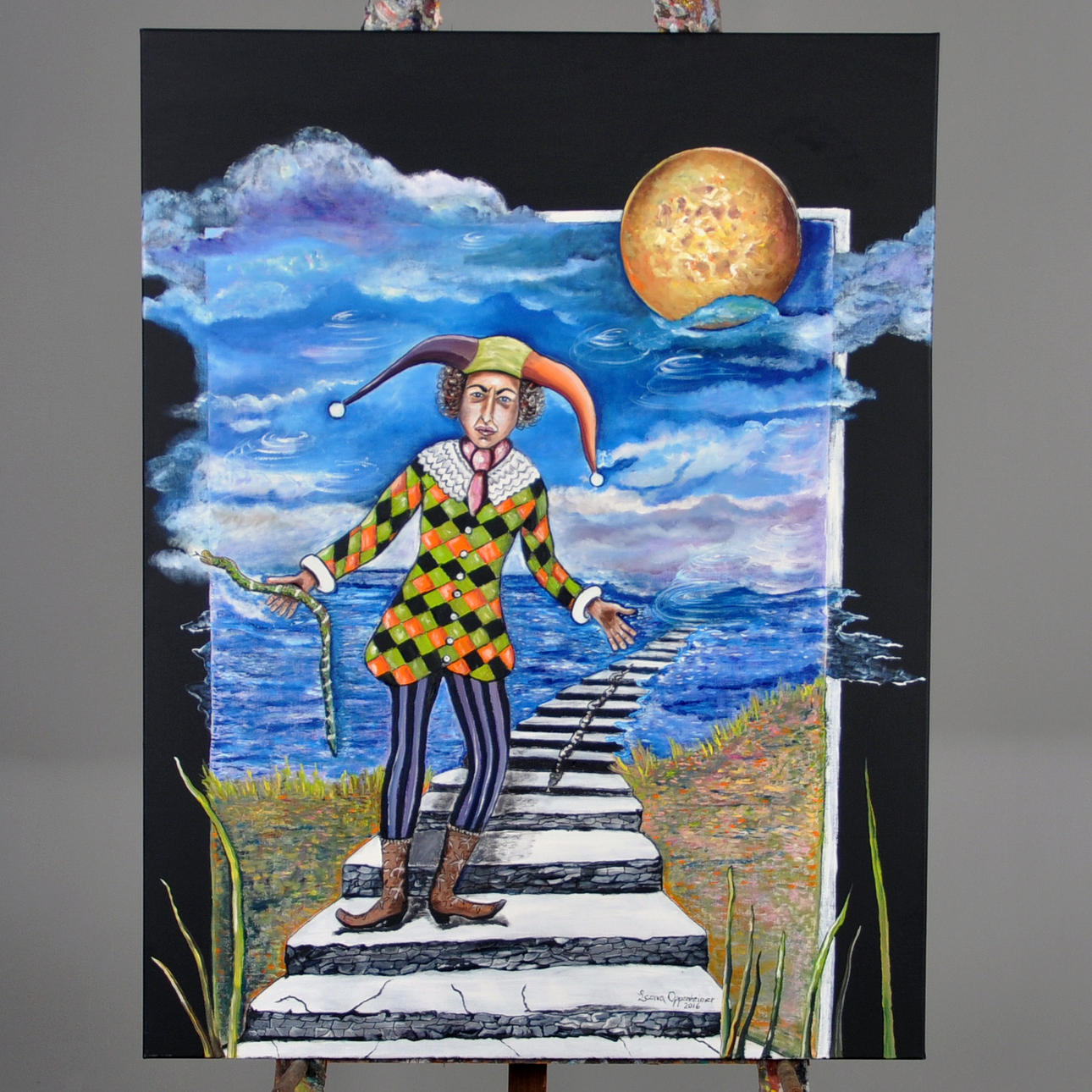 LEONA OPPENHEIMER. ÓLEO SOBRE LIENZO, JOKERMAN.