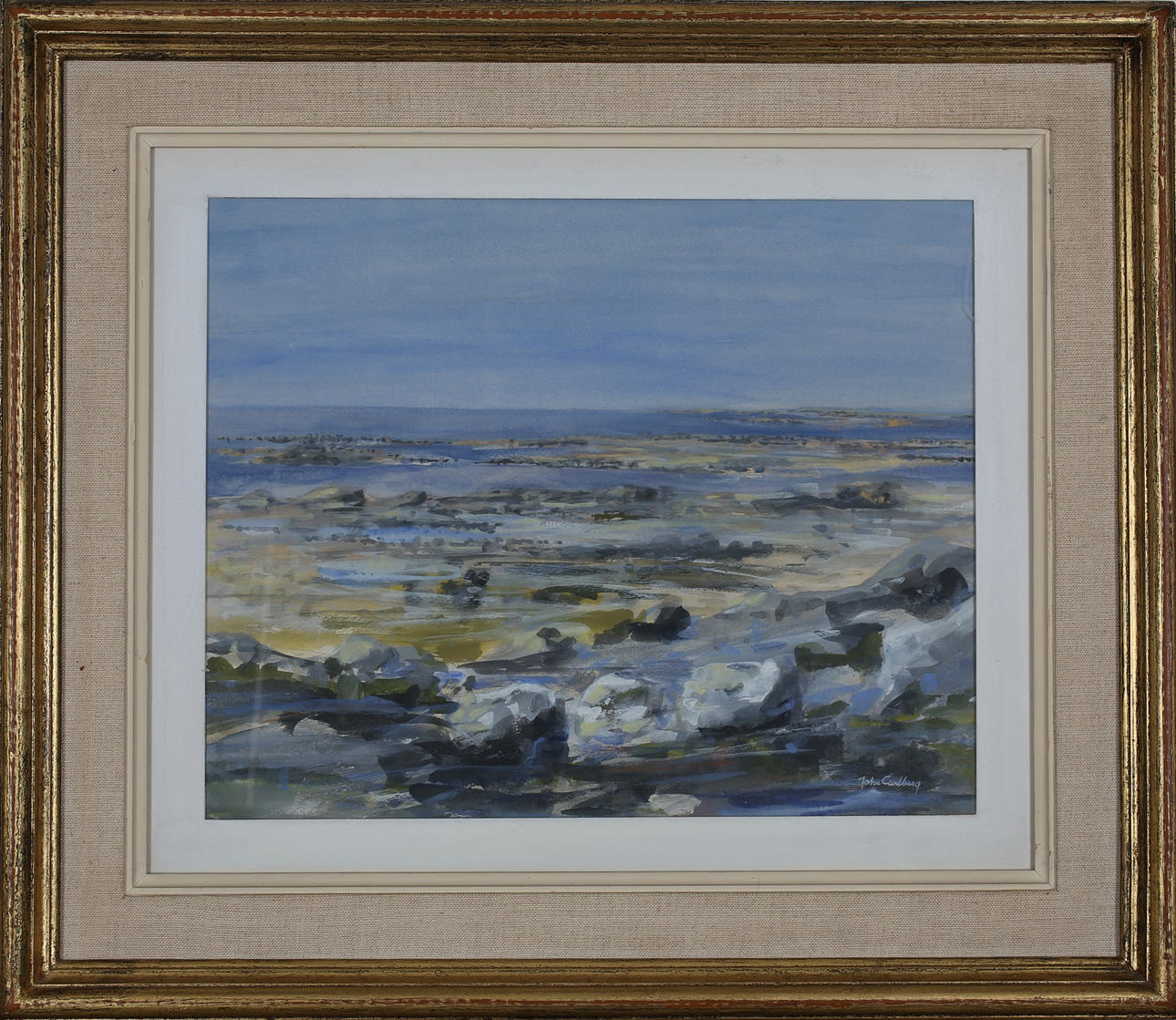 JOHN CARLBERG. "Getteröklippor I". Blandteknik. Signerad.