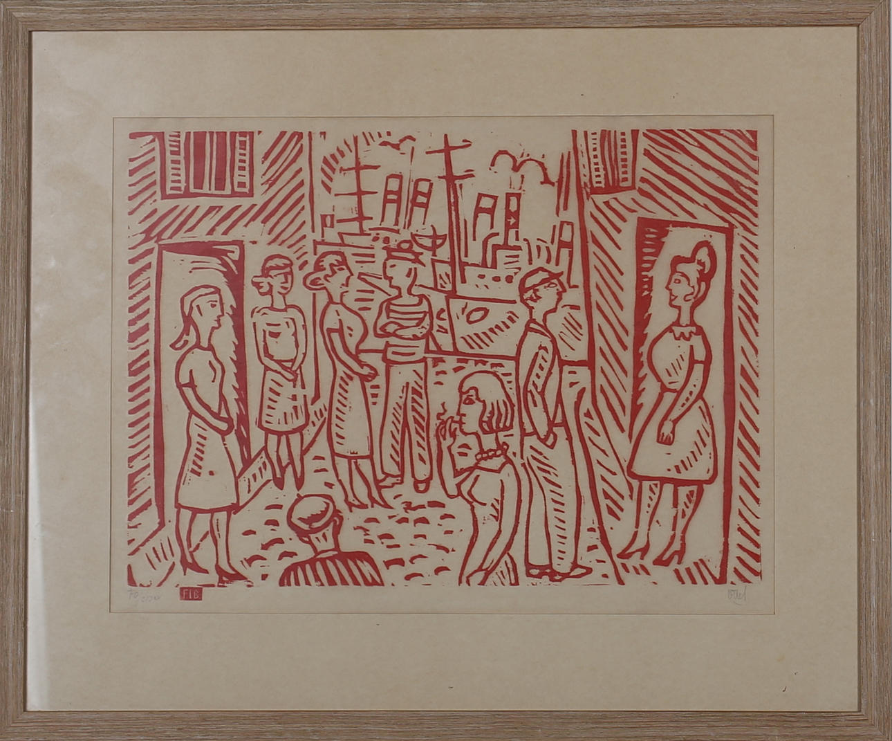 OTTE SKÖLD. Glädjekvarteren. Handtryck. Signerad OtteS. 70/310.