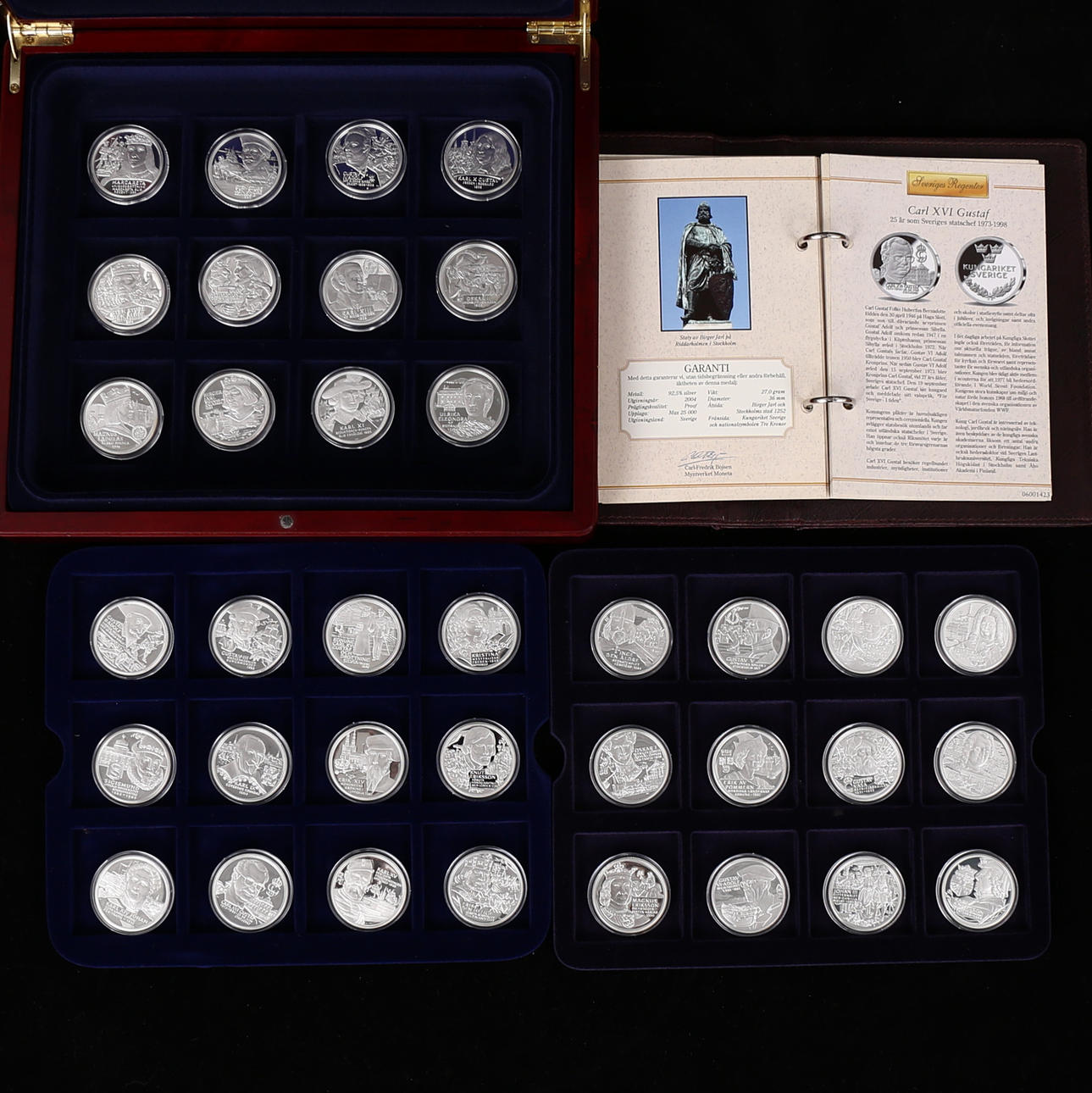 SAMLARMYNT, Silver, 36 st, Svenska Kungar.