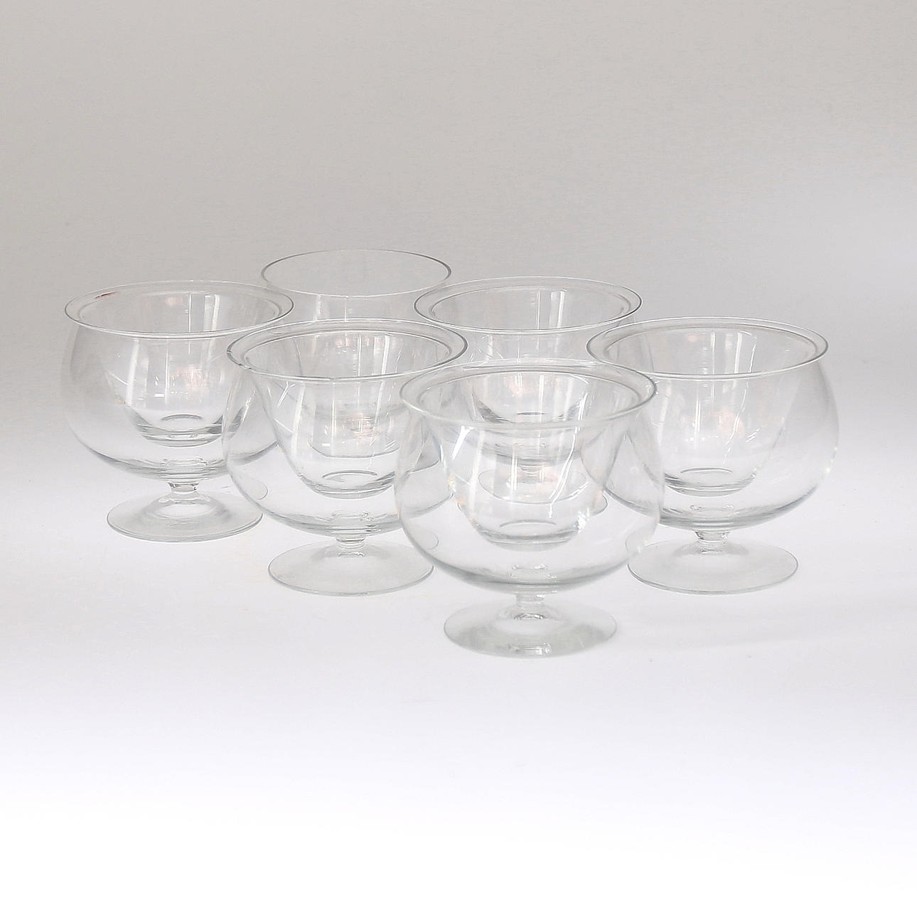 DESSERTKUPOR, 6st, glas, Gullaskruf, 1900-talets andra hälft.