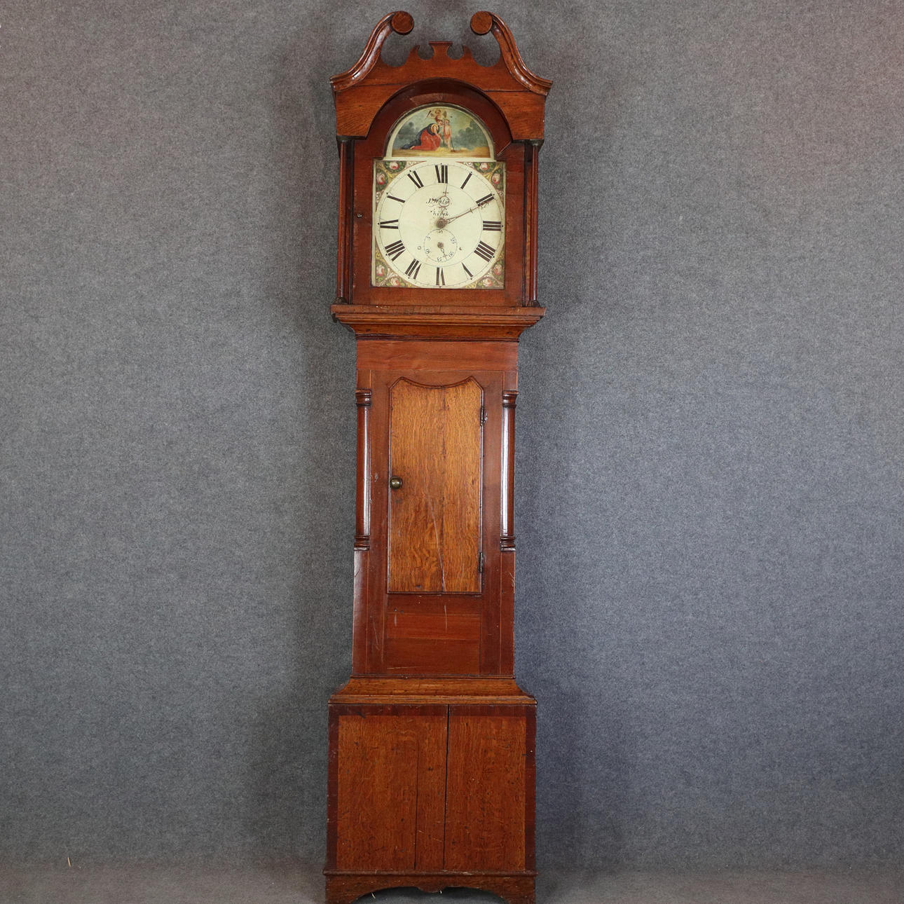 FLOOR CLOCK with mahogany case, dial marked J. Wylie, Thirsk, England ...