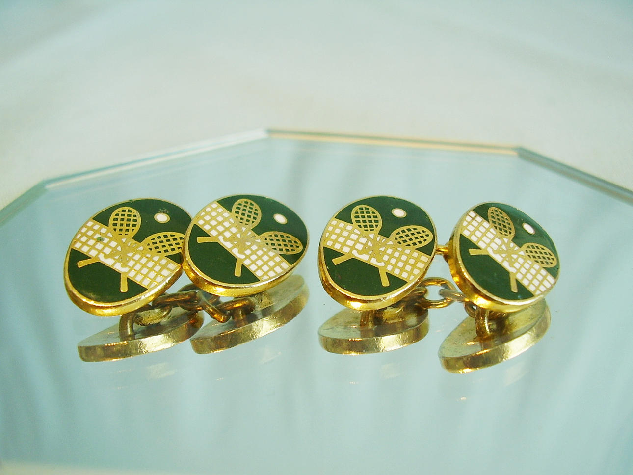 DUBBLA TENNIS MANSCHETTKNAPPAR.