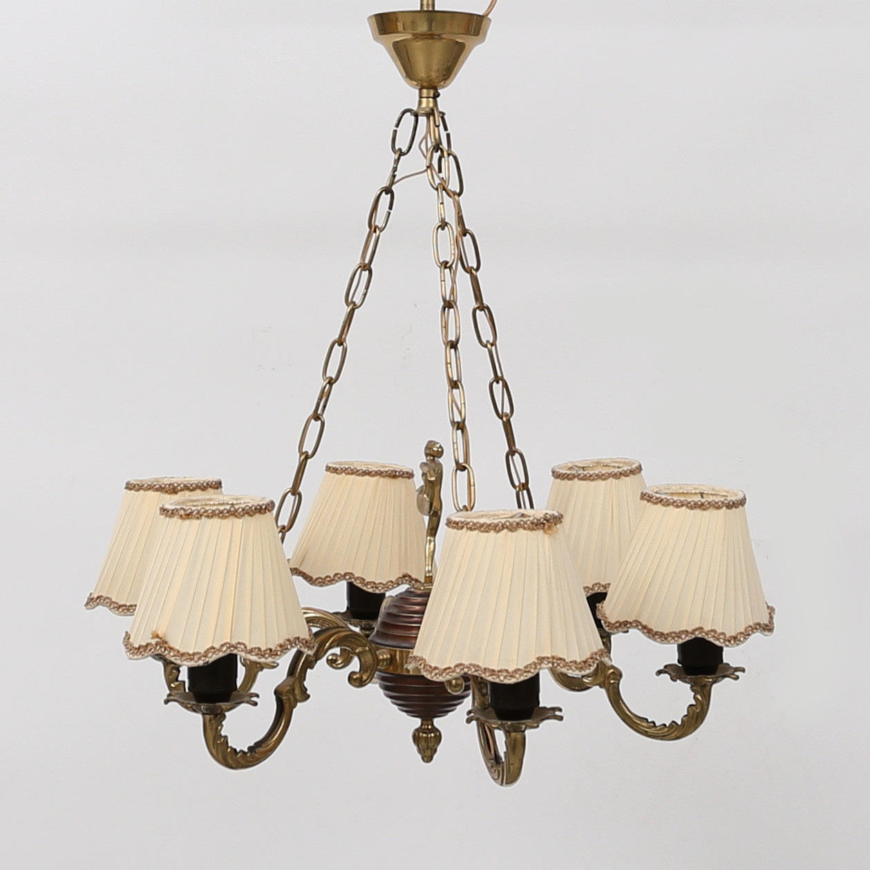 TAKLAMPA, mässing, 1930/40-tal.