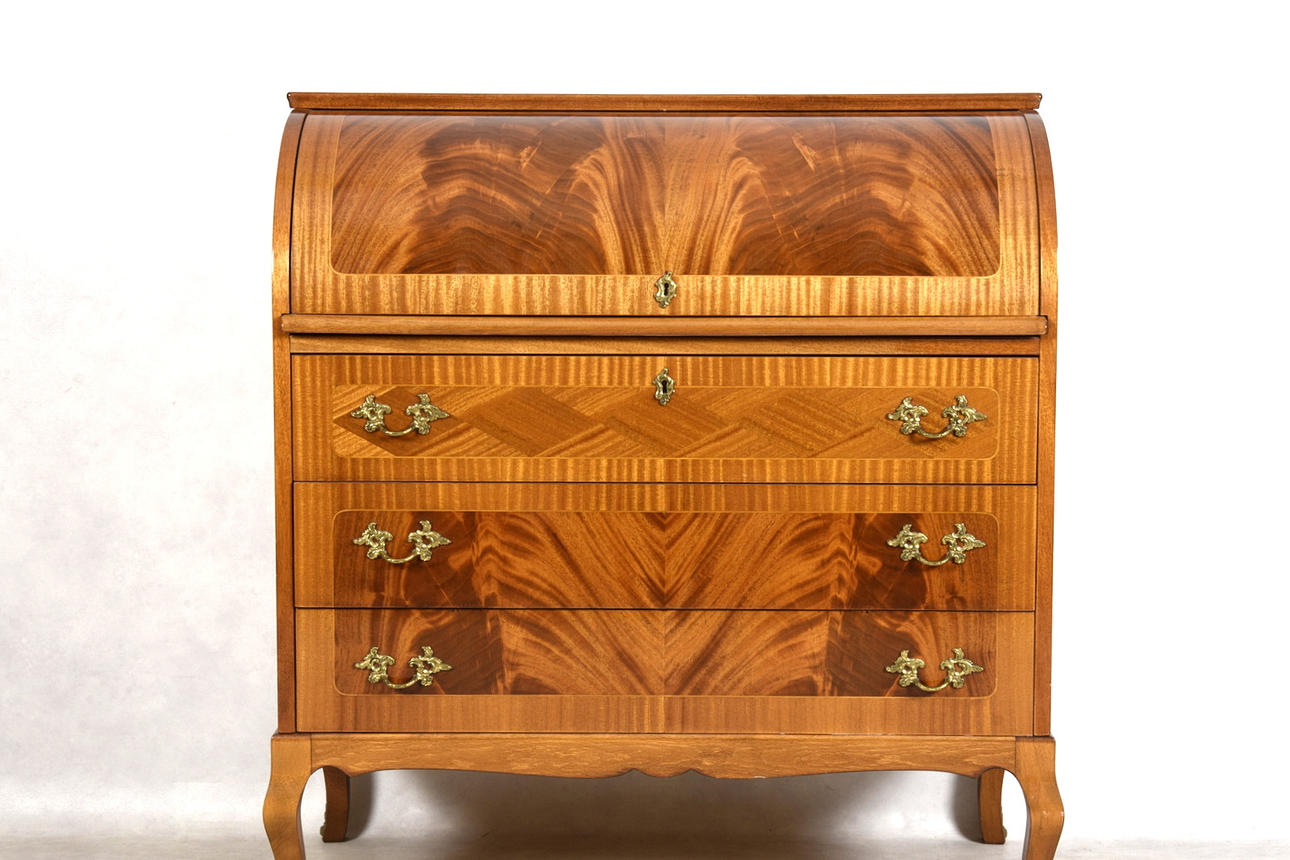 ROLLER FLAP SECRETARY, rococo style, 1900 ceiling.