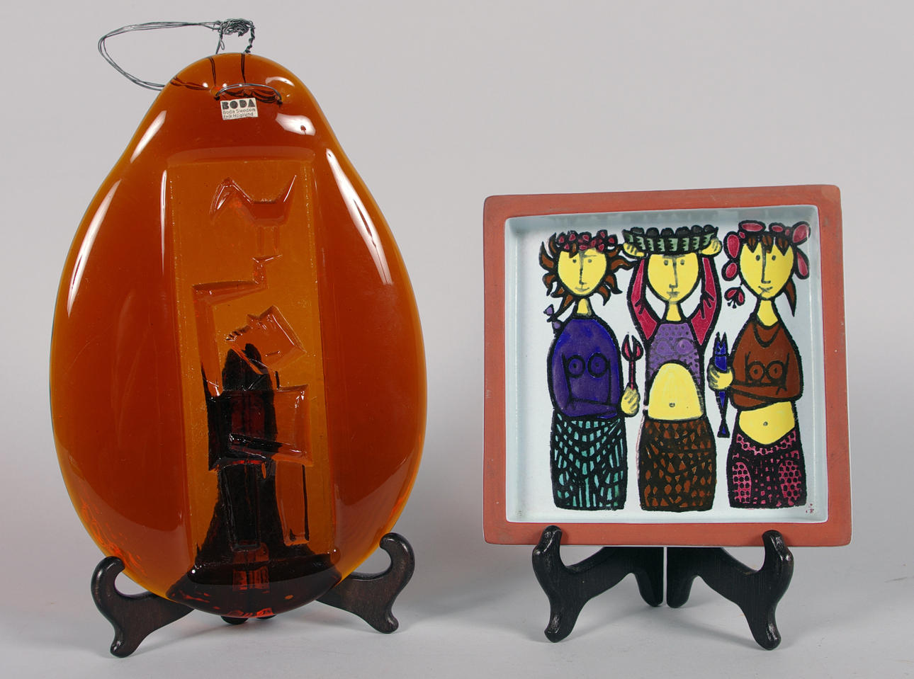 PORSLINSFAT SAMT GLASPLAKETT, Stig Lindberg samt Erik Höglund.