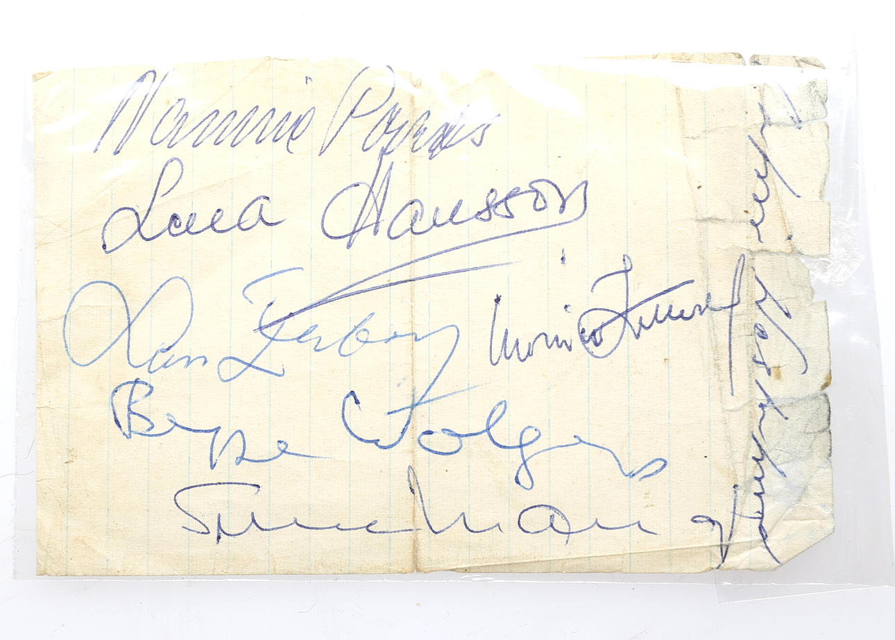 AUTOGRAFER, Nöjeseliten, 1950/60-tal.