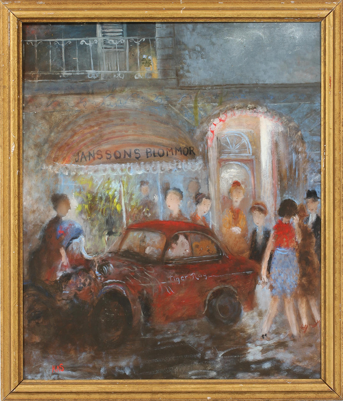 KJELL SUNDBERG. "Tiger rag" Olja på pannå, signerad.