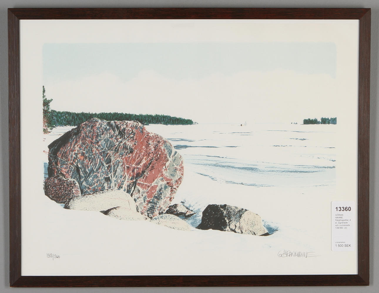 GÖRAN HAHNE. Färglitografier, 4 st, signerade och numrerade 138/360.