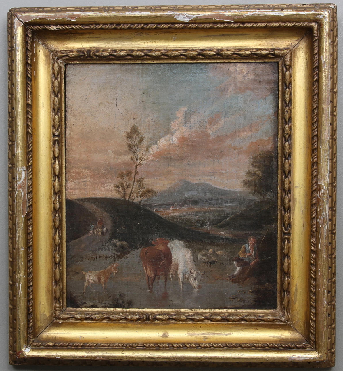 OKÄND KONSTNÄR. Olja på duk. Sent 1700-tal. Ej signerad.