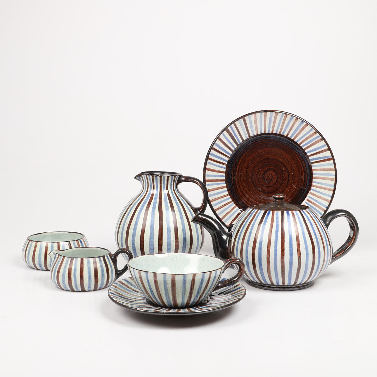 TEESET, 28 Teile, Steinzeug, RAS, Dänemark.