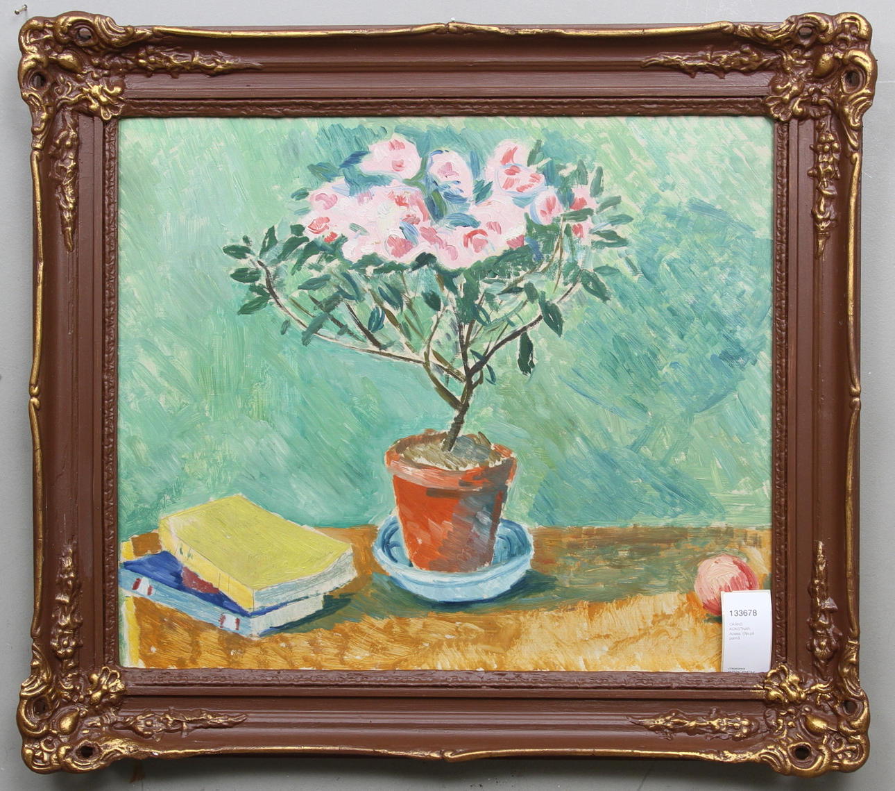 OKÄND KONSTNÄR. Azalea. Olja på pannå.