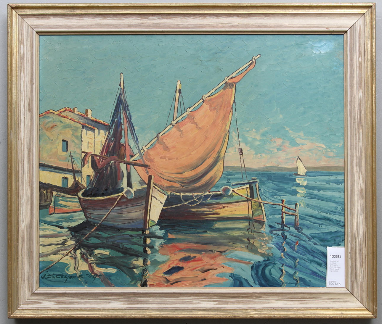 JAN SIGFRID ALFONS CARLSSON. Motiv från Italien. Olja på pannå. Signerad.