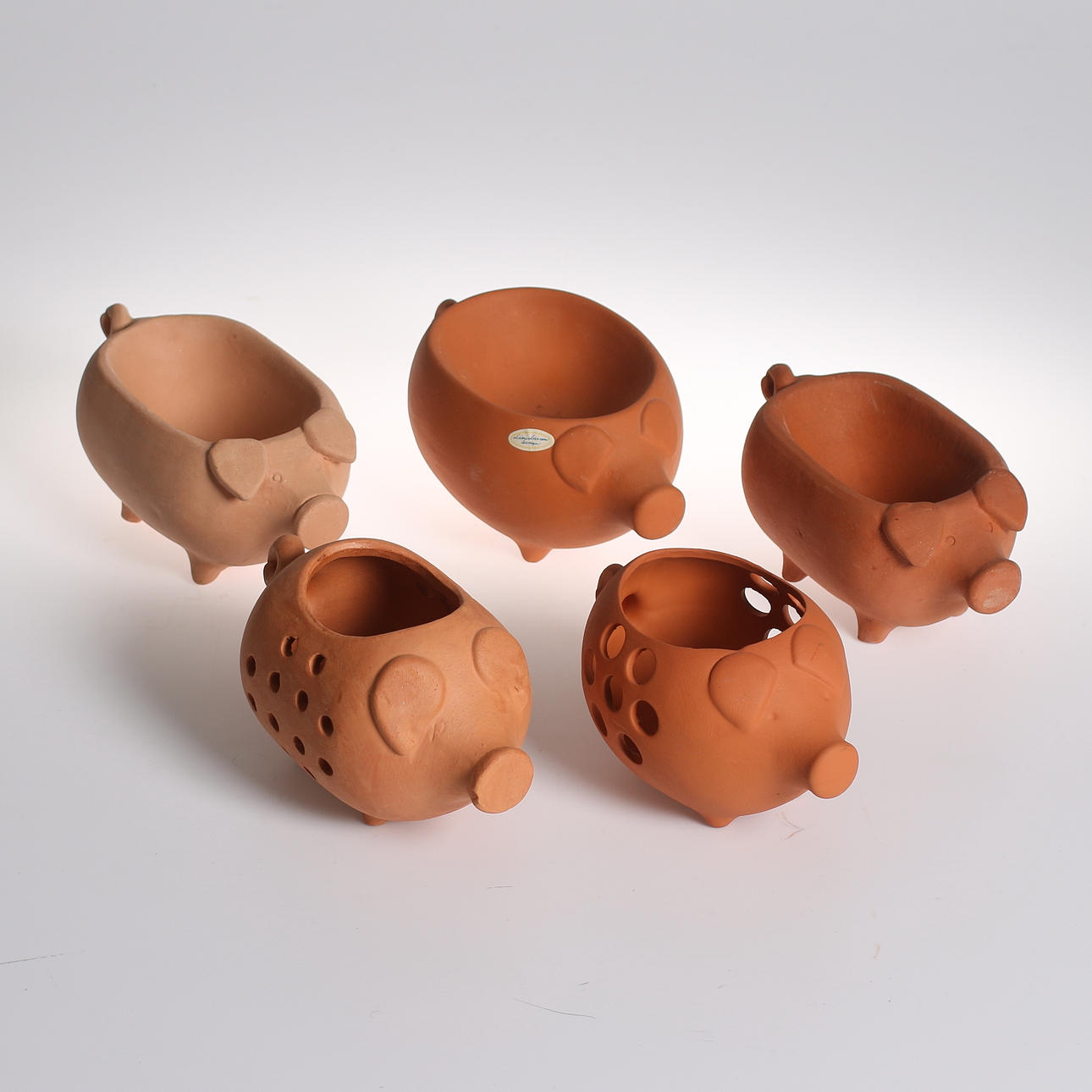 PARTI KERAMIK, 5 delar, Lisa Larson, Majolica, 1900-talets andra hälft.