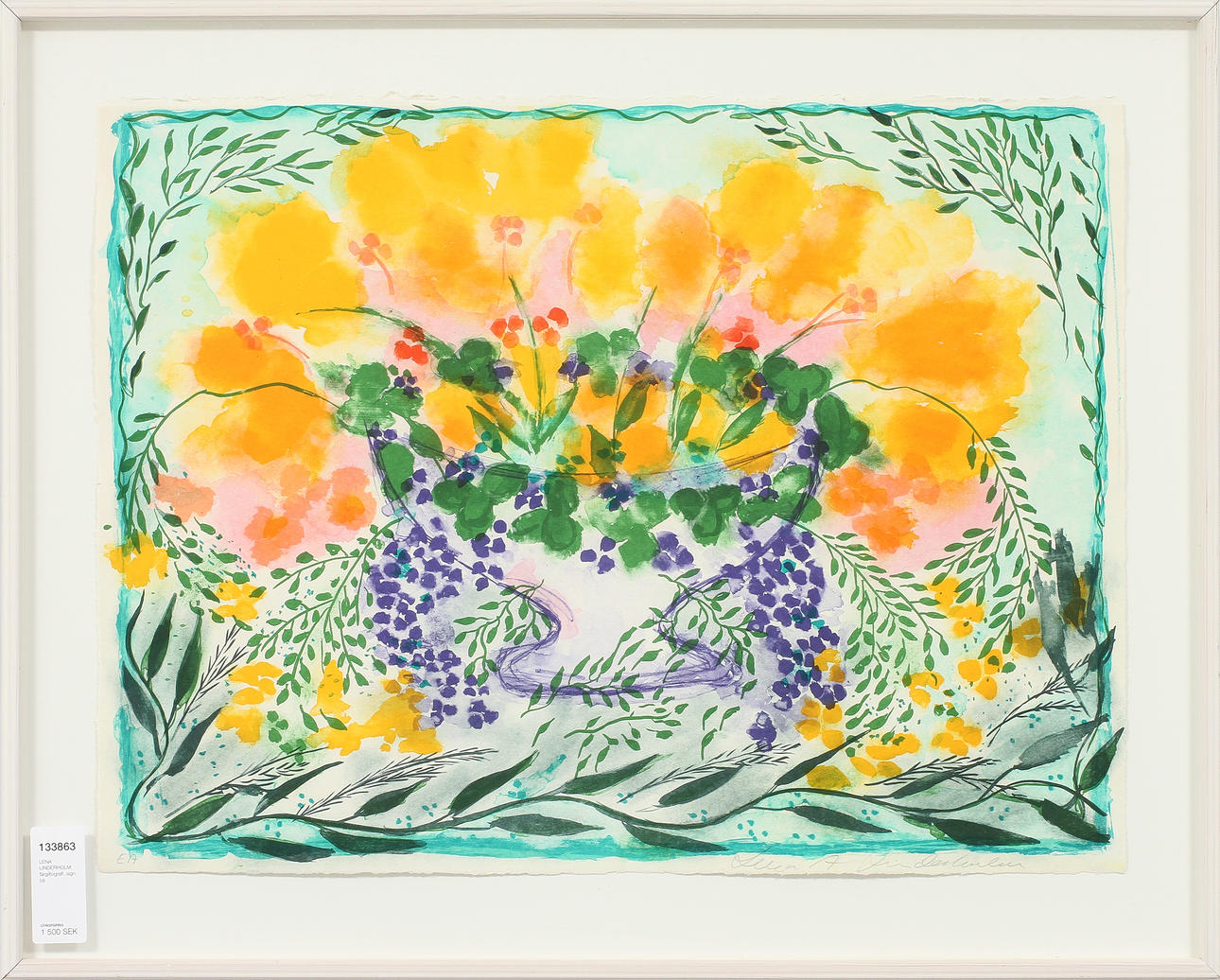 LENA LINDERHOLM. färglitografi, sign.