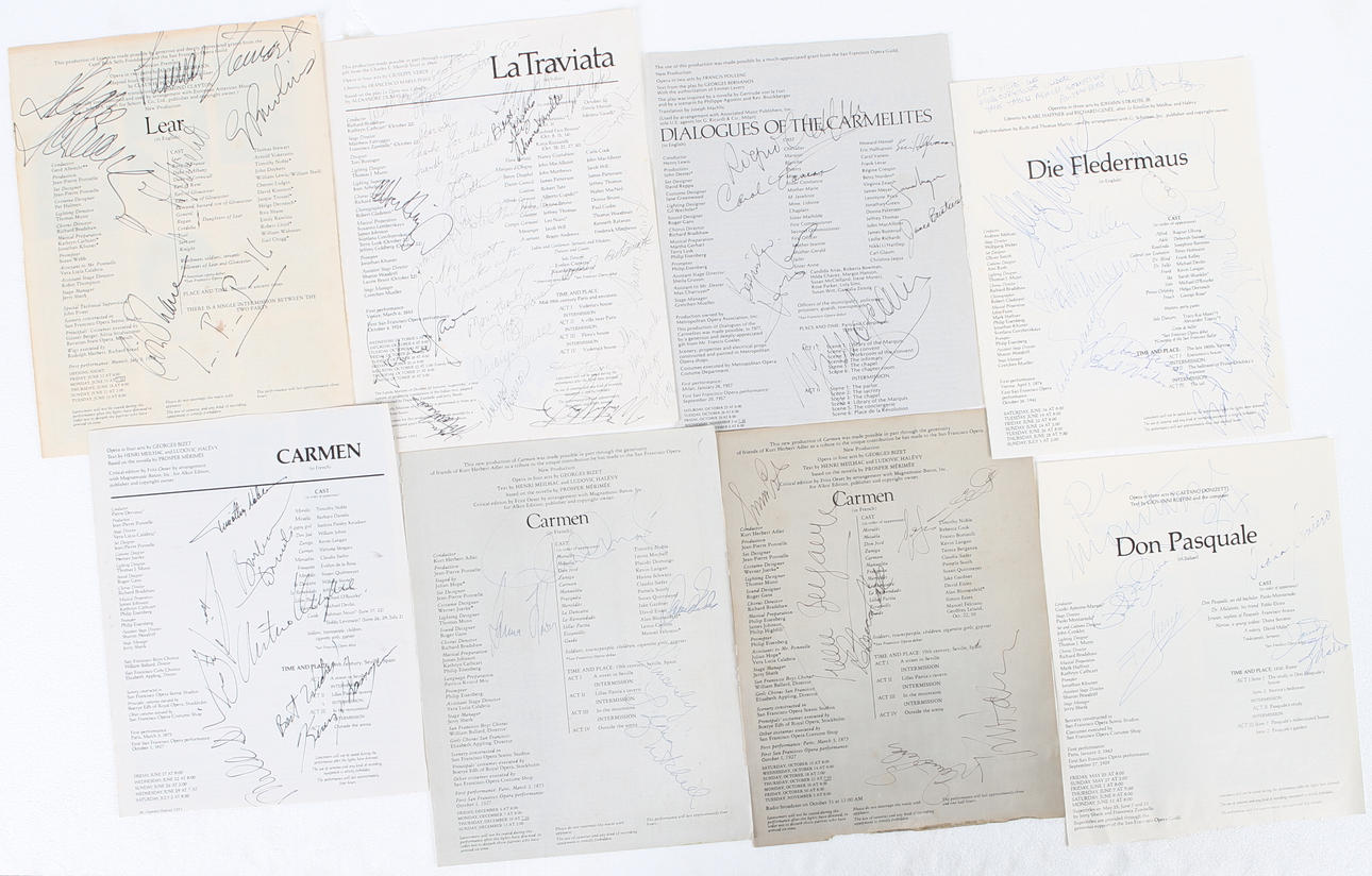 AUTOGRAFER, 8 st signerade operasynopsis.