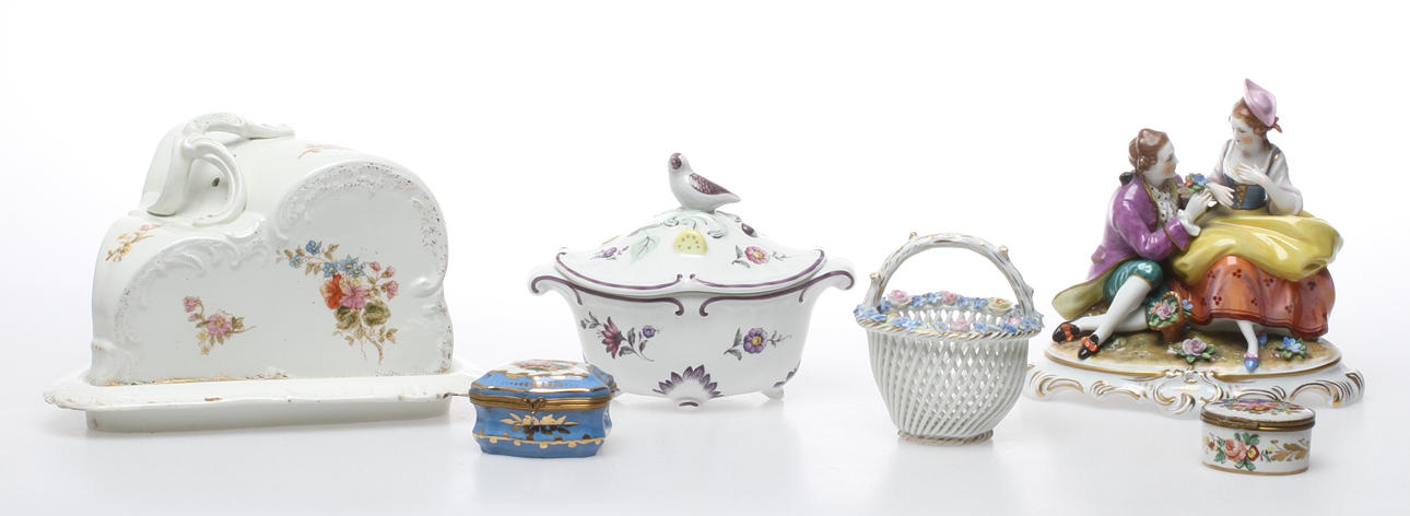 PARTI PORSLIN, 6 delar, bla Röstrand.