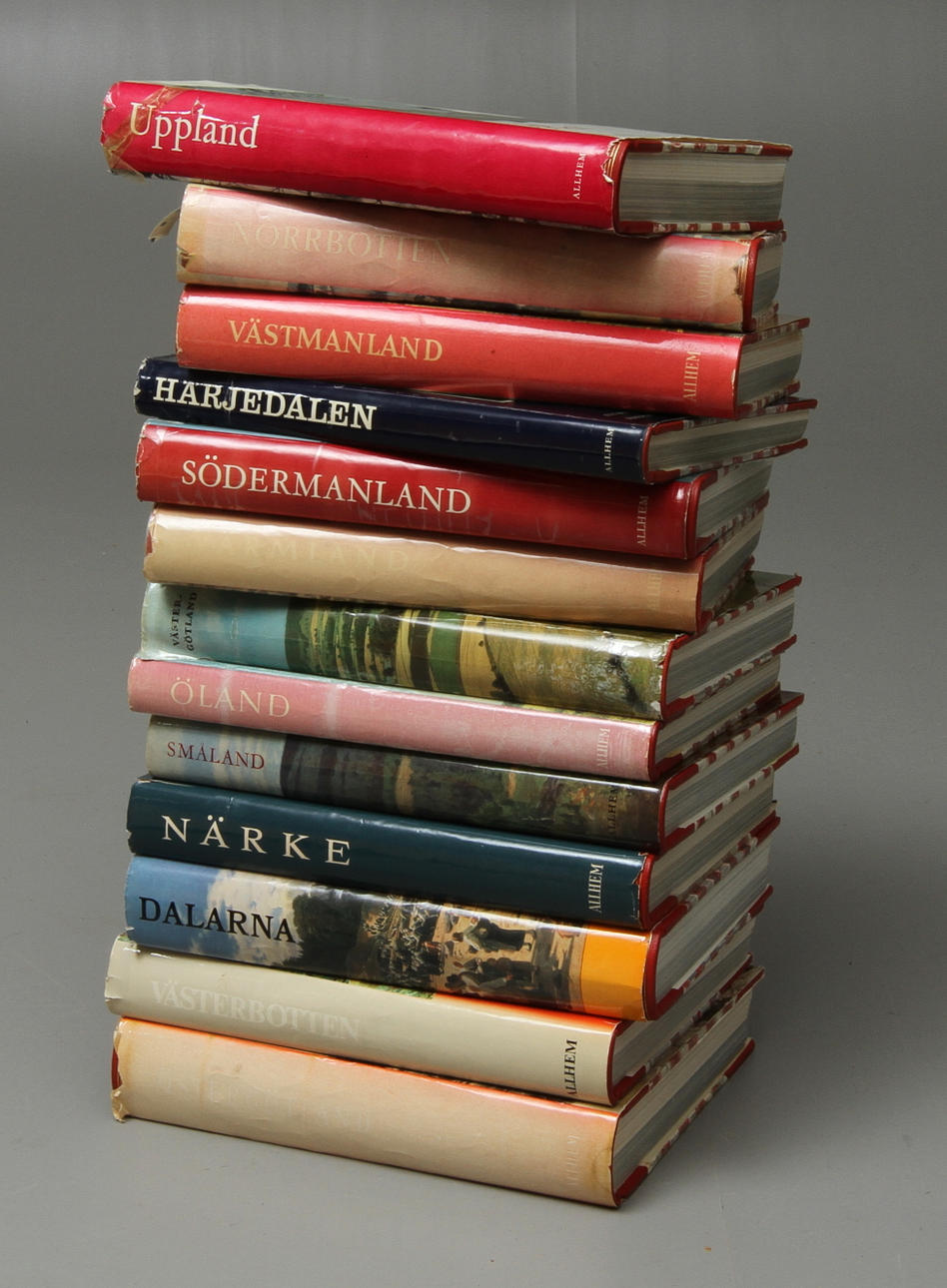 LANDSKAPSBÖCKER, 13 st, Allhems förlag, Malmö.