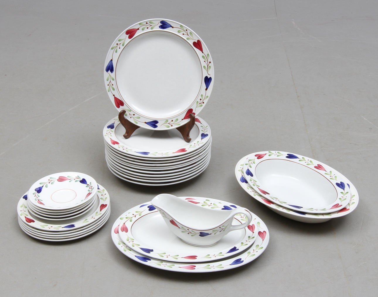 SERVISDELAR, 27 delar, flintgods, "Ranka" Gustavsberg.