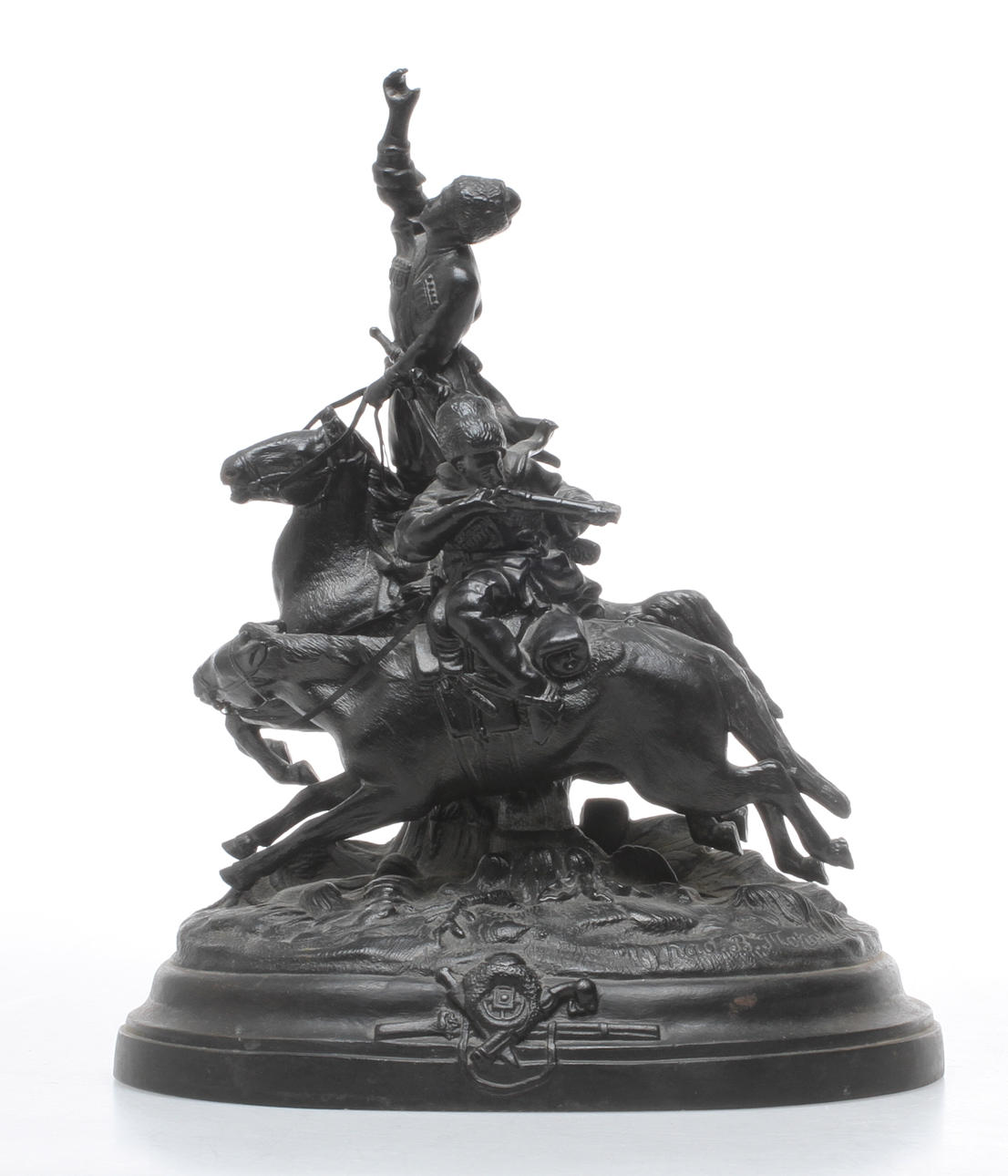 VASSILY FREDOROVICH TOROKIN. Efter, ryttare, patinerat järn, signerad, 1900-tal.