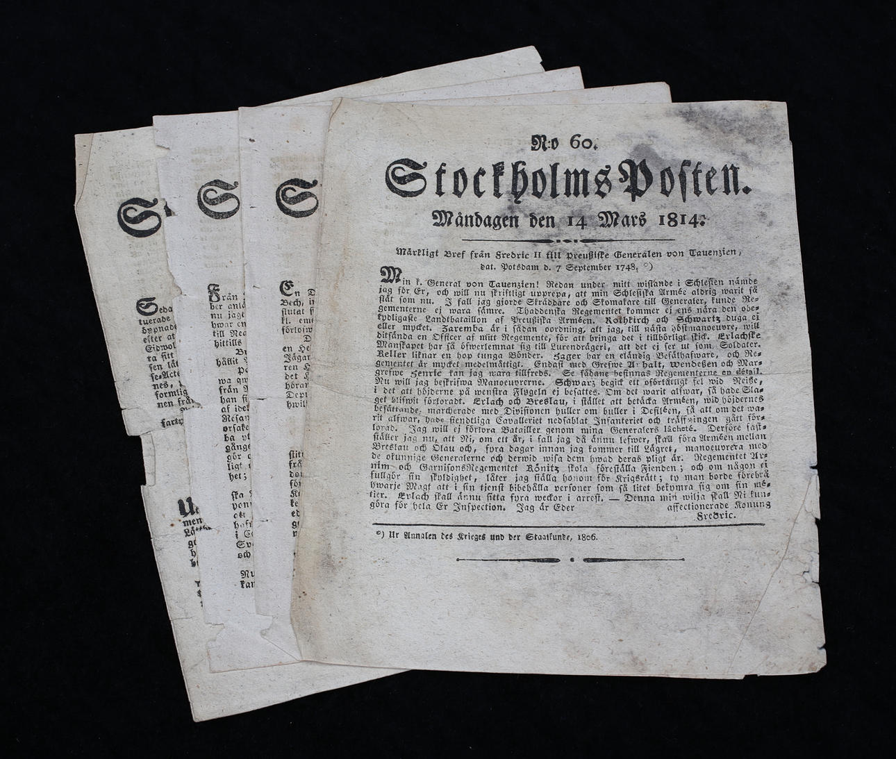 STOCKHOLMS-POSTEN 1793, 1796,1814, 6 stycken.