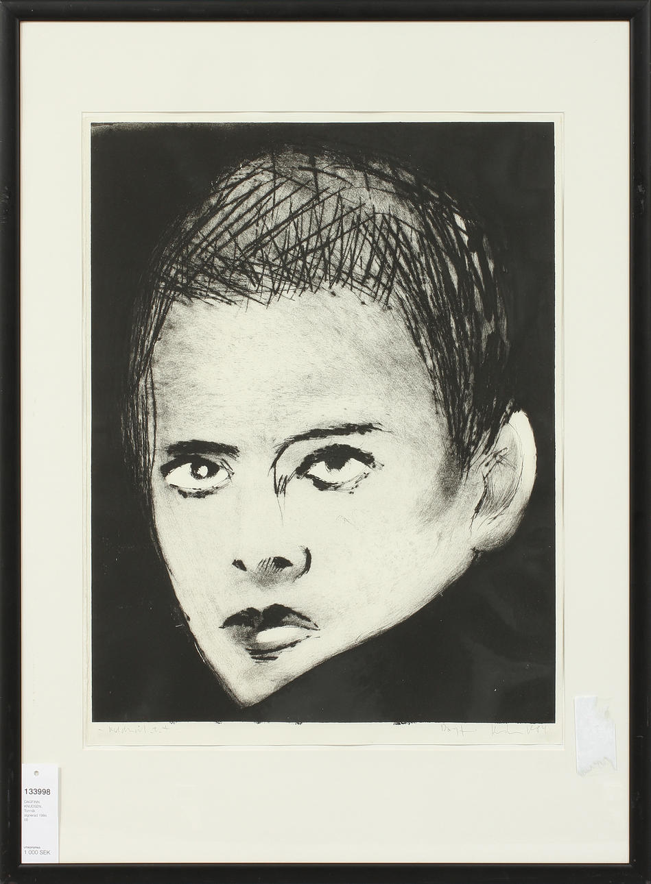 DAGFINN KNUDSEN. Torrnål, signerad 1984.