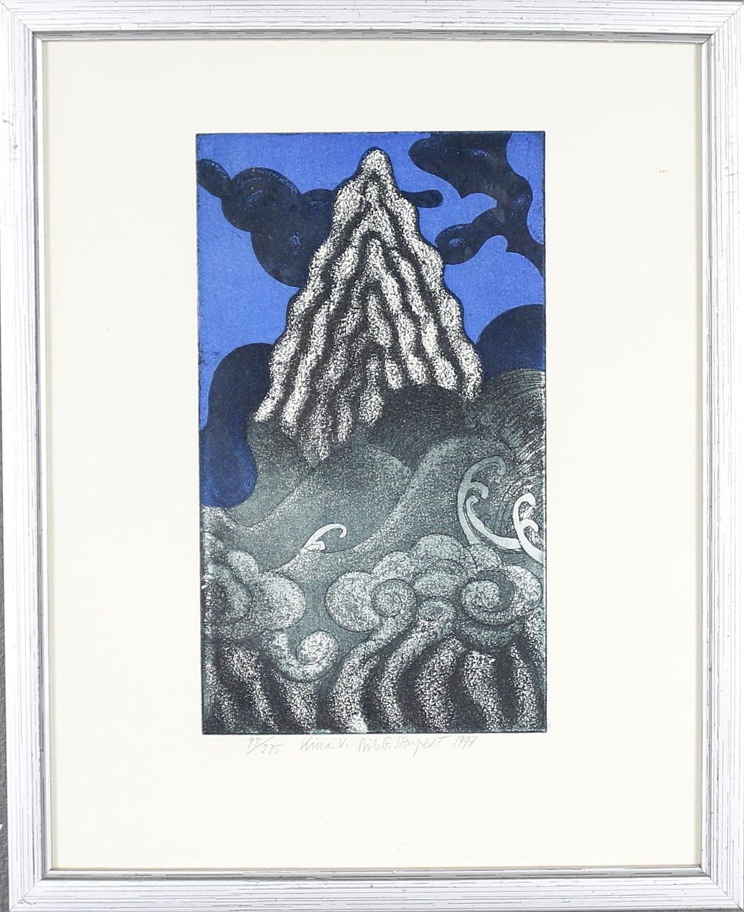 NILS G STENQVIST. Färglitografi signerad 95/295 och daterad 1997.