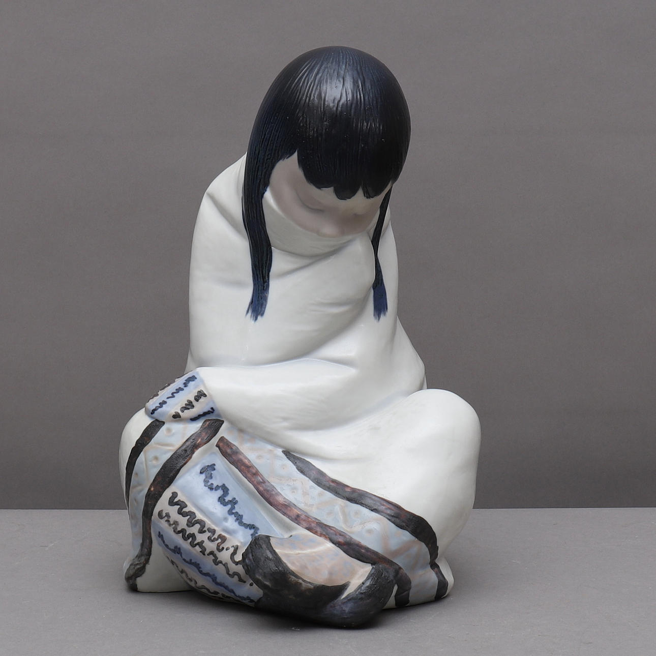 FIGURIN, porslin, eskimå, Lladro.