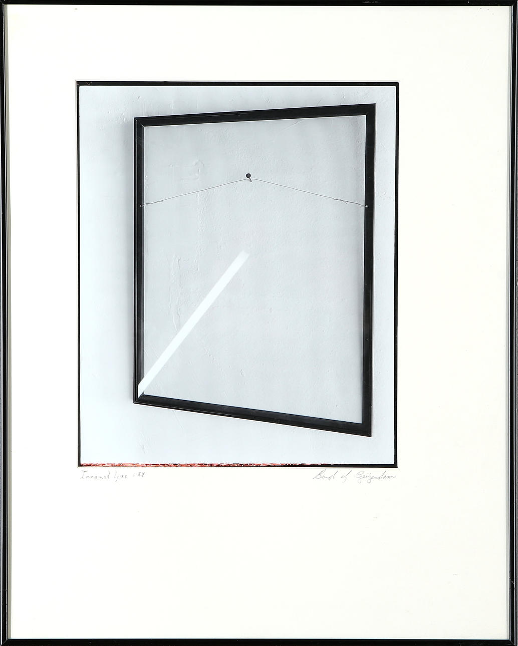 BENGT AF GEIJERSTAM. "Framed light", photograph, passepartout with signature and date -87.