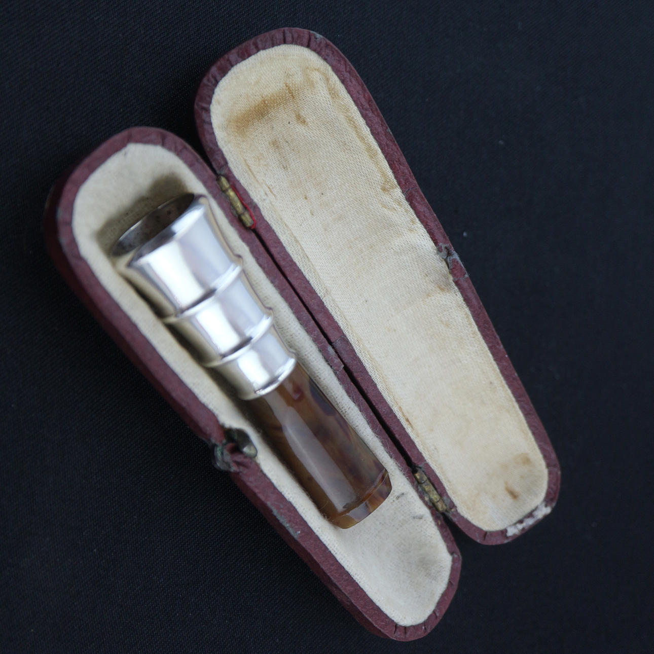 TORTOISESHELL ART DECO CIGAR HOLDER 925 SILVER.