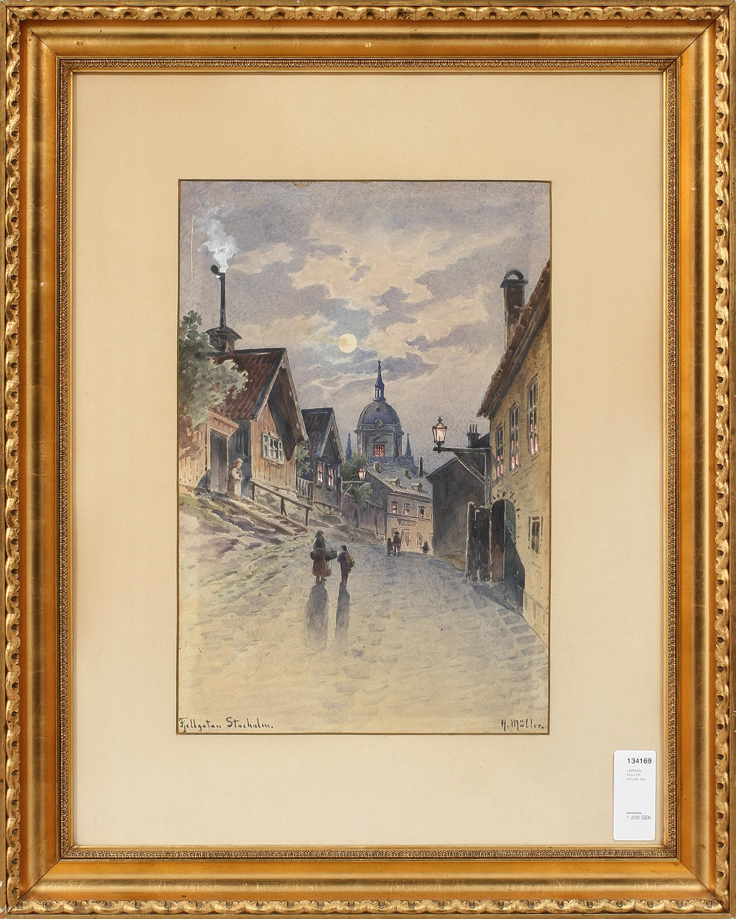 HERMAN MÜLLER, akvarell, sign.