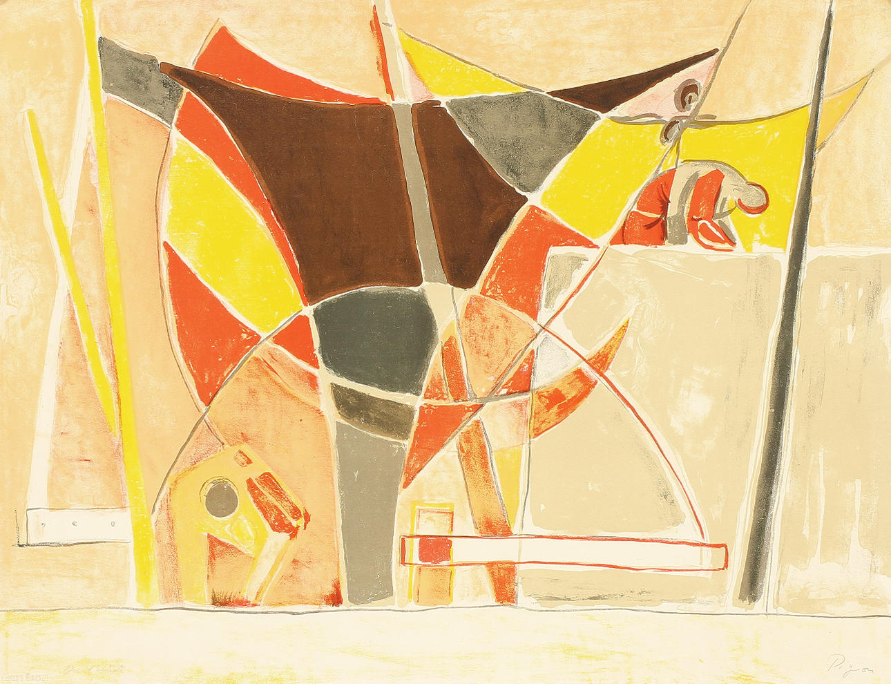 ÉDUARD PIGNON. Färglitografi, signerad och nr épreuve d'artiste.