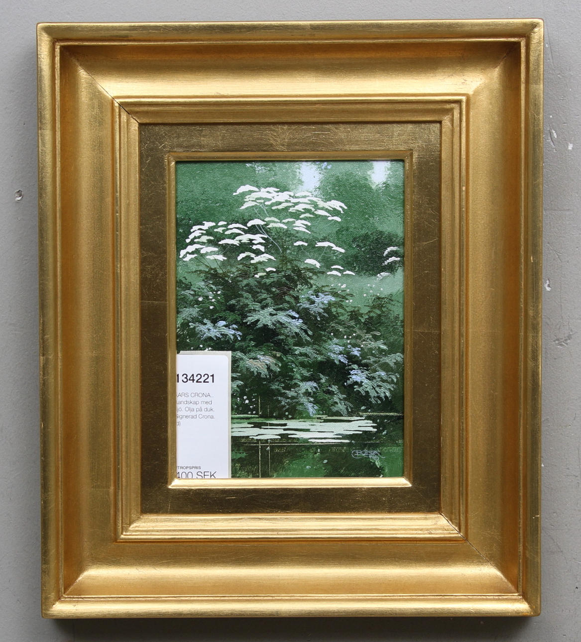 LARS CRONA. Landskap med sjö. Olja på duk. Signerad Crona.