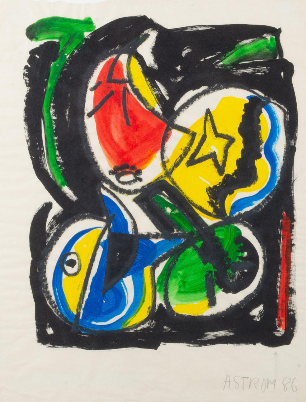 PETER ÅSTRÖM. Composition, blaff technique, signed Åström -86.