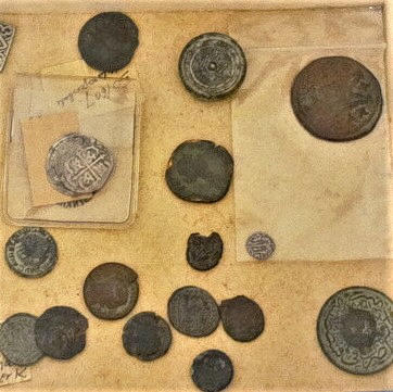 SAMLING av orientaliska mynt, antik.