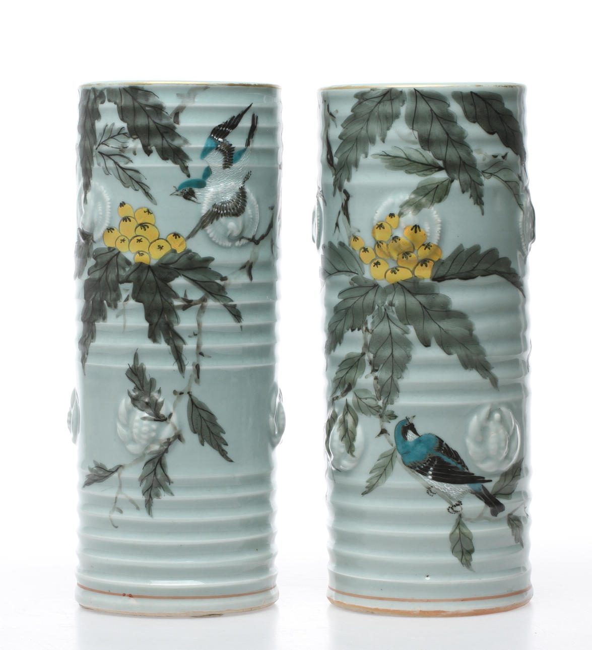 PENSELVASER, 1 par, porslin, Kina, 1900-tal.