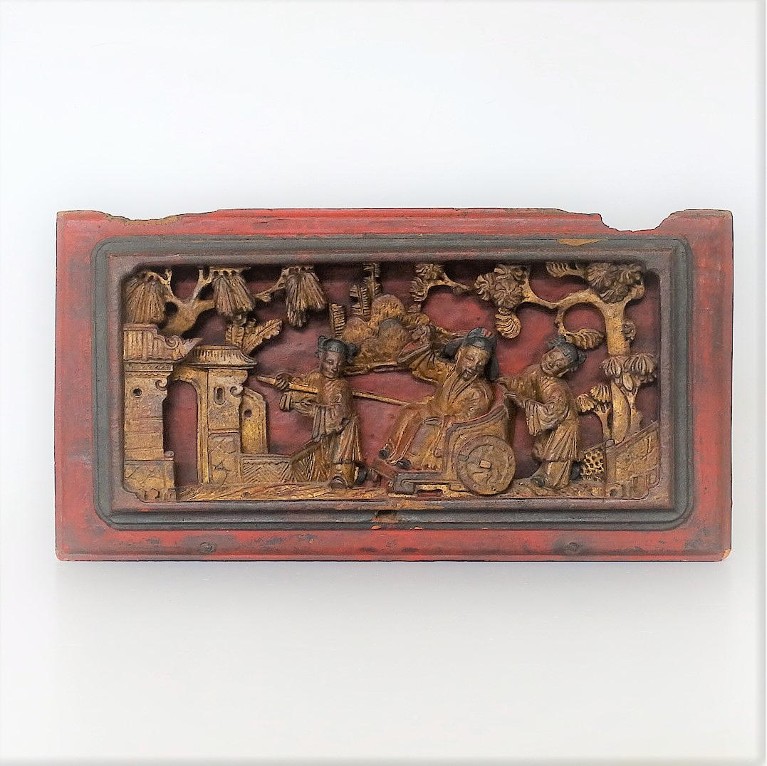 RELIEVE EN MADERA, China, hacia 1920.