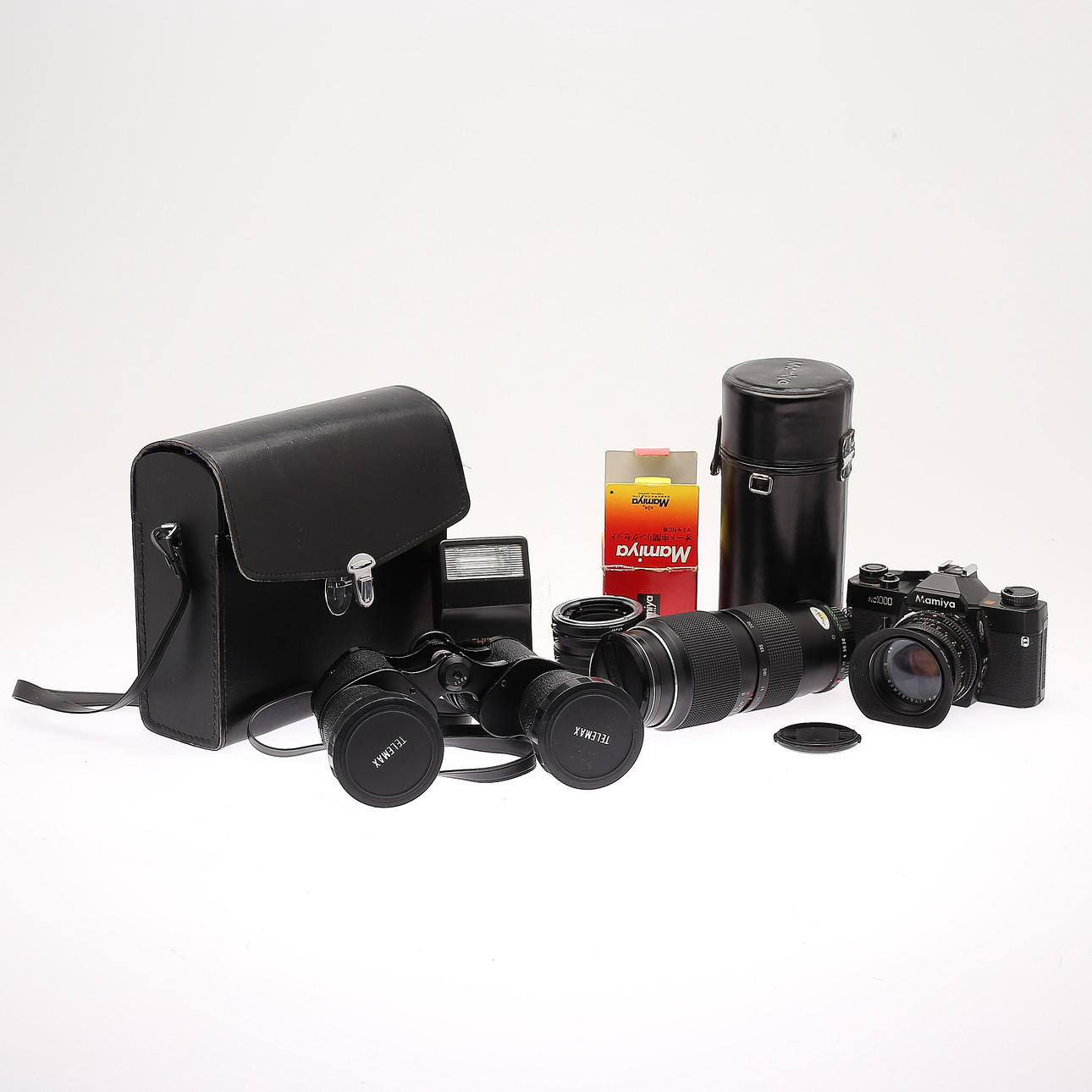 CÁMARA, BINOCULARES, Mamiya, Telemax.