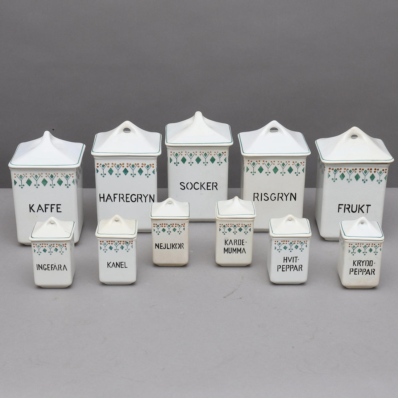 SPECERIBURKAR, porslin, 11 st, Rörstrand.