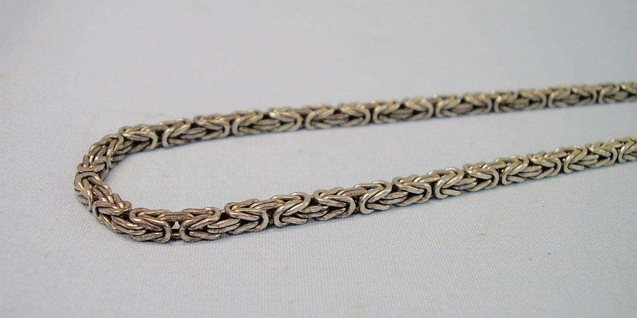 BYZANTINSK KEDJA FAST SILVER 56 cm.