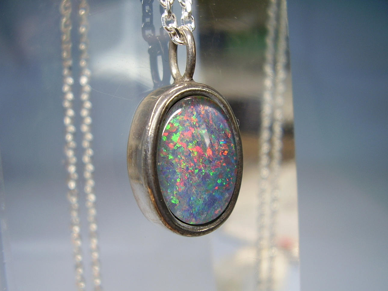 OPAL ANHÄNGER FRANZ SCHEUERLE SIGNIERT.