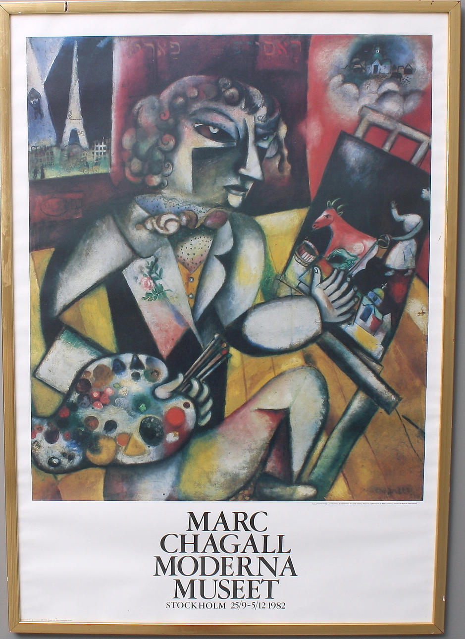 UTSTÄLLNINGSAFFISCH, Marc Chagall, Moderna Museet 1982.