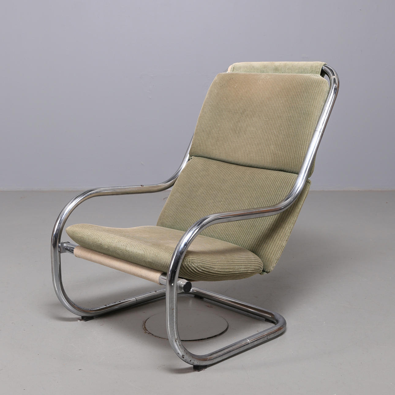 FÅTÖLJ, stålrör, 1970/80-tal.