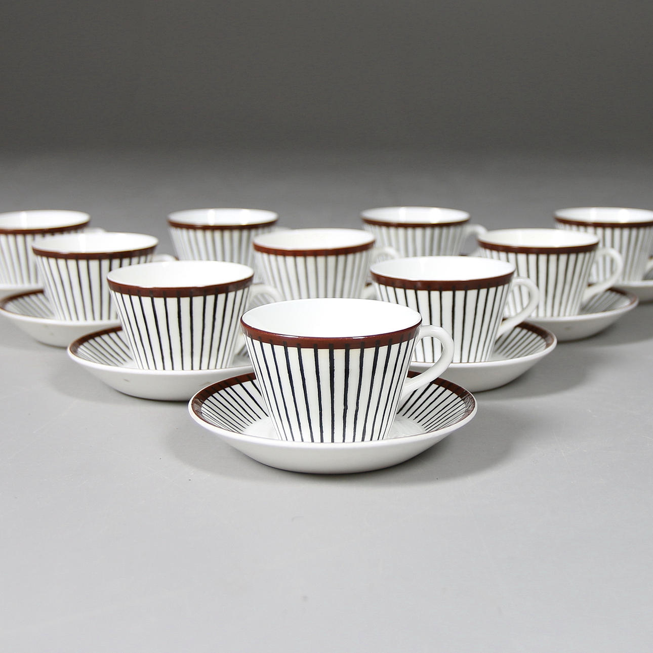 KAFFESERVIS, 20 delar, "Spisa Ribb" Stig Lindberg, benporslin, Gustavsberg.