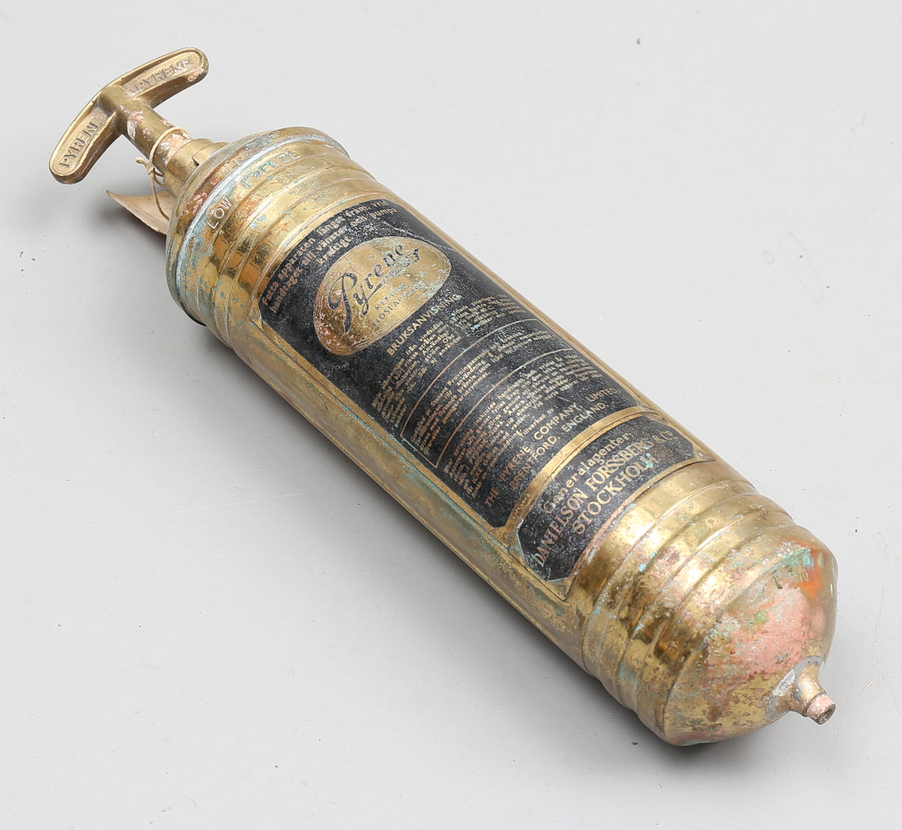 BRANDSLÄCKARE, mässing, "Pyrene", 1900-tal.