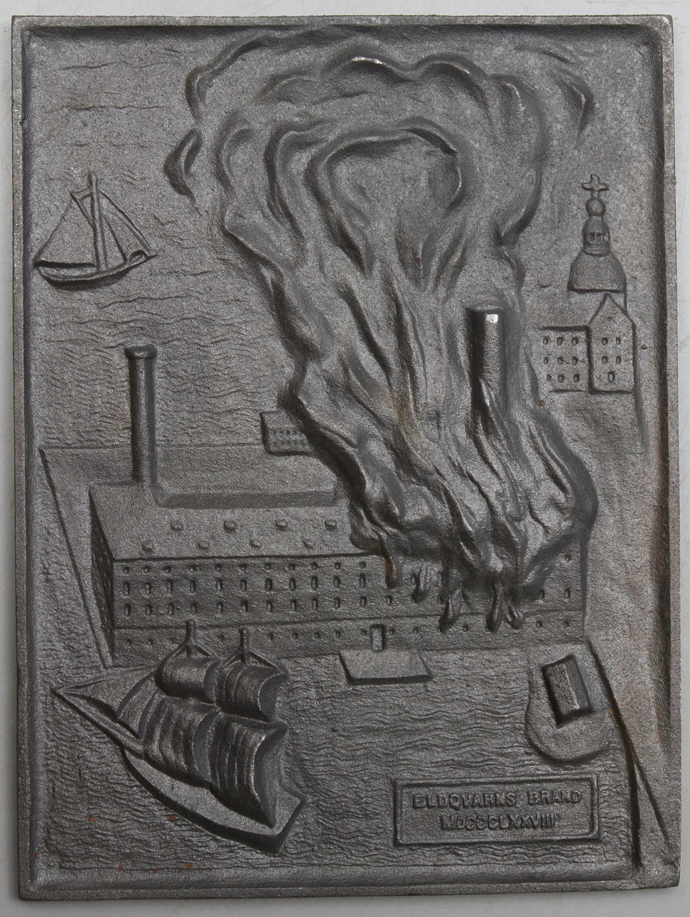 RELIEF, gjutgods, "Eldqvarns brand".