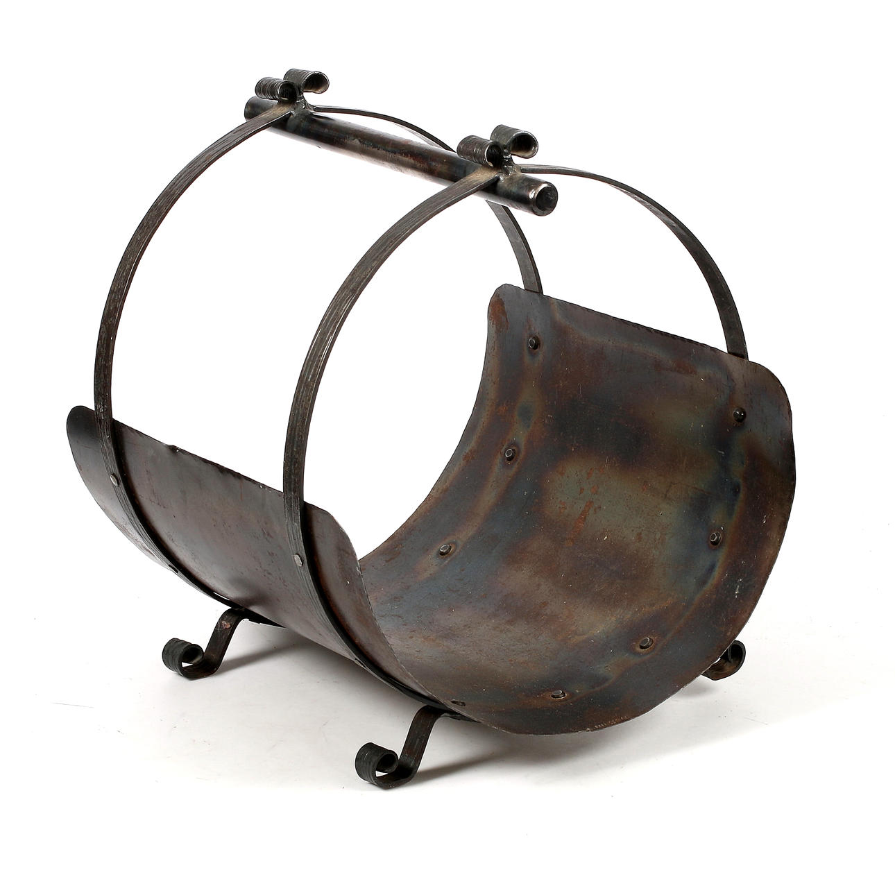 VEDKORG, smide, plåt, 1900-tal.